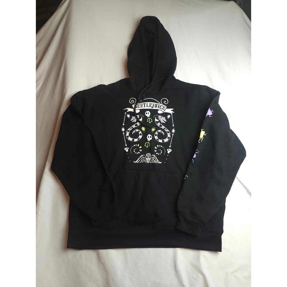 Beetlejuice Black Graphic‎ Hoodie Sandworm Beetle Print Kids Large 12-14
